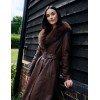Longline Leather Look Faux Fur Coat Longline Leather Look Faux Fur Coat