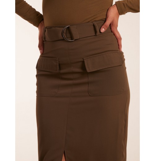 Front Split Midi Utility Skirt Front Split Midi Utility Skirt