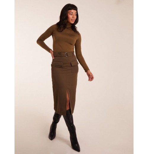 Front Split Midi Utility Skirt Front Split Midi Utility Skirt