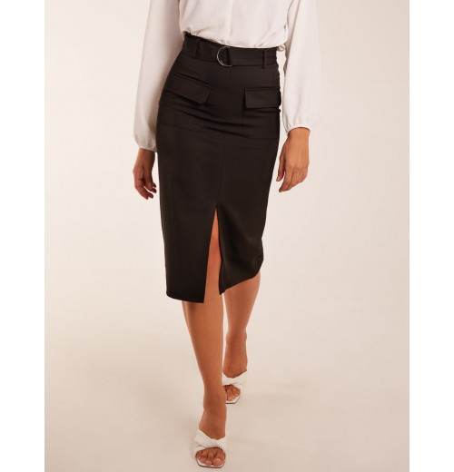 Front Split Midi Utility Skirt Front Split Midi Utility Skirt