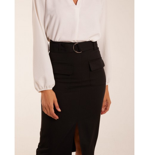 Front Split Midi Utility Skirt Front Split Midi Utility Skirt