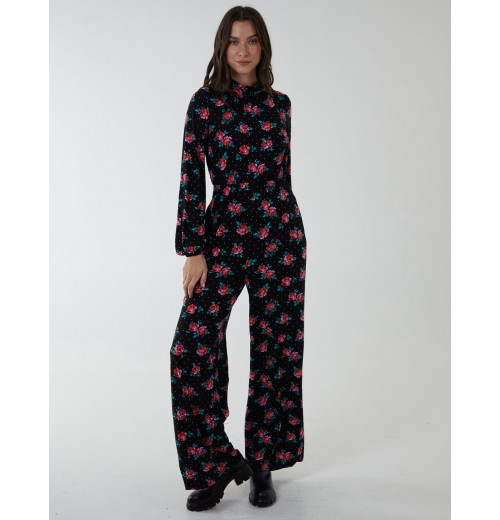 High Neck Tie Back Wide Leg Jumpsuit High Neck Tie Back Wide Leg Jumpsuit