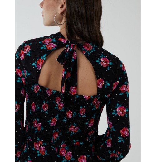 High Neck Tie Back Wide Leg Jumpsuit High Neck Tie Back Wide Leg Jumpsuit