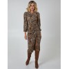 Ruched Midi Dress With Balloon Sleeve Ruched Midi Dress With Balloon Sleeve