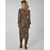 Ruched Midi Dress With Balloon Sleeve Ruched Midi Dress With Balloon Sleeve