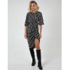 Mono Geometric Print Ruched Hem Dress Mono Geometric Print Ruched Hem Dress