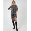 Mono Geometric Print Ruched Hem Dress Mono Geometric Print Ruched Hem Dress