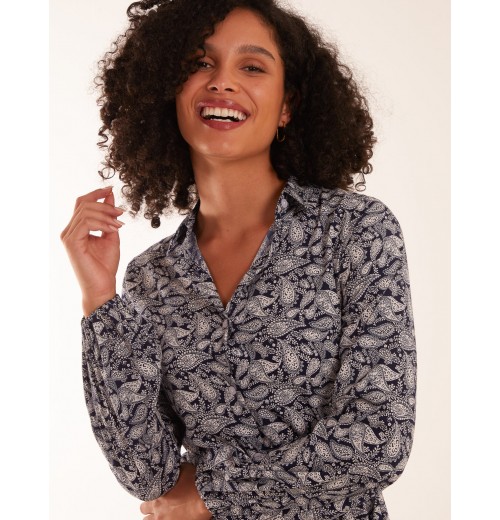 Shirt Mini Dress With Godet Hem & Tie Shirt Mini Dress With Godet Hem & Tie