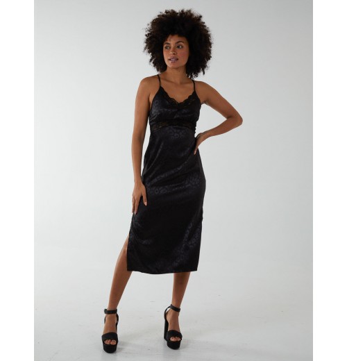 Jacquared Satin Slip Dress Jacquared Satin Slip Dress