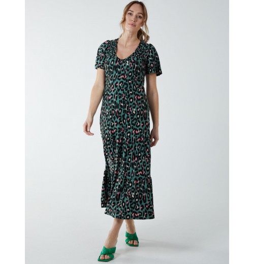 Shirred Bodice Midi Tier Dress Shirred Bodice Midi Tier Dress