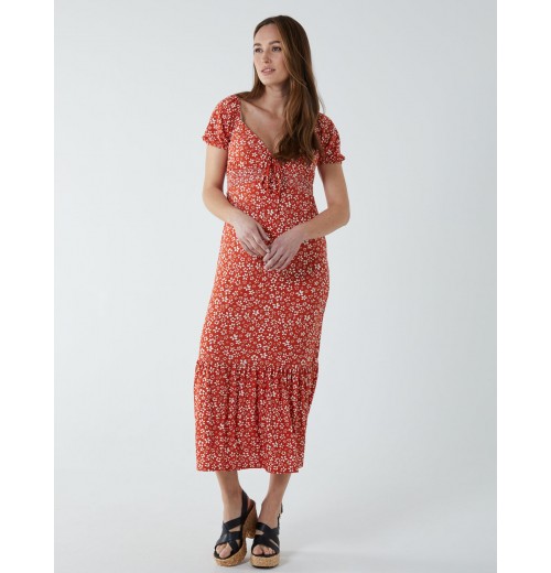 Shirred Sweetheart Midi Dress Shirred Sweetheart Midi Dress