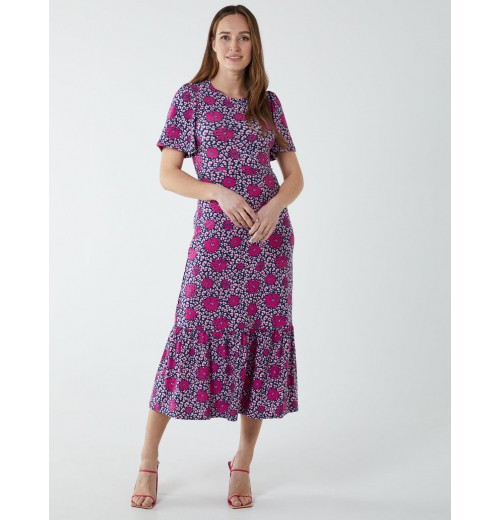 Crew Neck Midi Angel Sleeve Tie Back Dress Crew Neck Midi Angel Sleeve Tie Back Dress