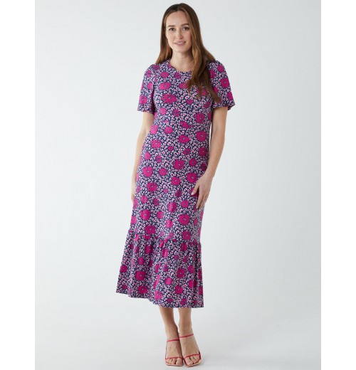 Crew Neck Midi Angel Sleeve Tie Back Dress Crew Neck Midi Angel Sleeve Tie Back Dress
