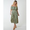 Bardot Ruffle Shoulder Midi Dress Bardot Ruffle Shoulder Midi Dress