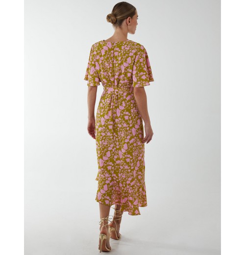 Ruffle Wrap Midi Dress Ruffle Wrap Midi Dress