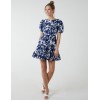 Round Neck Mini Dress With Tiered Frill Hem Round Neck Mini Dress With Tiered Frill Hem
