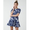 Round Neck Mini Dress With Tiered Frill Hem Round Neck Mini Dress With Tiered Frill Hem
