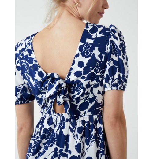 Round Neck Mini Dress With Tiered Frill Hem Round Neck Mini Dress With Tiered Frill Hem