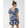 Round Neck Mini Dress With Tiered Frill Hem Round Neck Mini Dress With Tiered Frill Hem