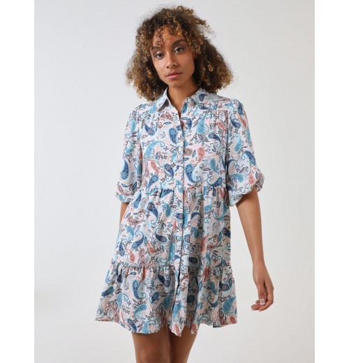 Trapeze Tiered Shirt Dress Trapeze Tiered Shirt Dress