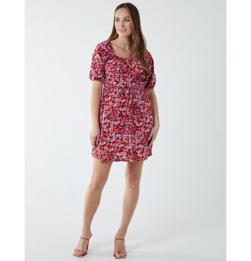 Square Neck Puff Sleeve Mini Dress Square Neck Puff Sleeve Mini Dress