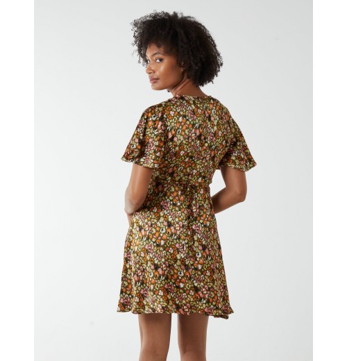 Flutter Sleeve Bias Mini Dress Flutter Sleeve Bias Mini Dress
