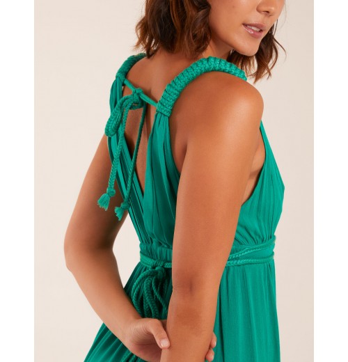 Rope Detail Plunge V-Neck Split Hem Maxi Dress Rope Detail Plunge V-Neck Split Hem Maxi Dress