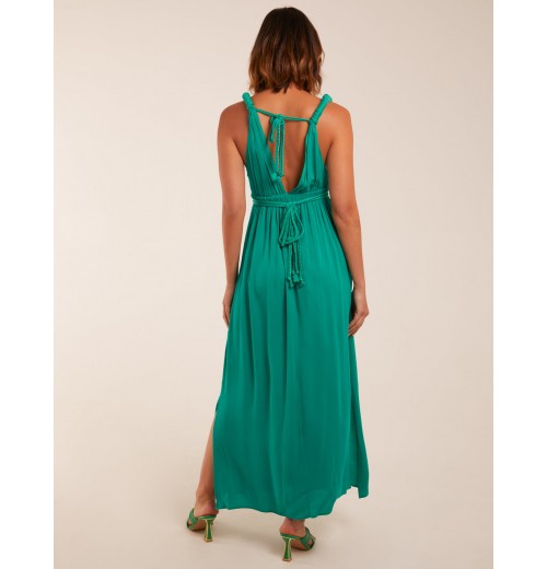 Rope Detail Plunge V-Neck Split Hem Maxi Dress Rope Detail Plunge V-Neck Split Hem Maxi Dress