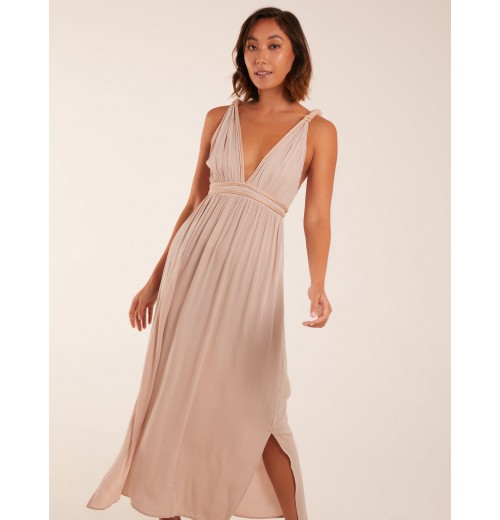 Rope Detail Plunge V-Neck Split Hem Maxi Dress Rope Detail Plunge V-Neck Split Hem Maxi Dress