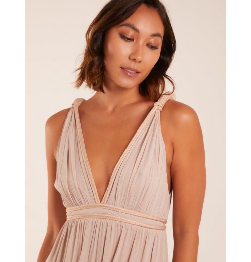 Rope Detail Plunge V-Neck Split Hem Maxi Dress Rope Detail Plunge V-Neck Split Hem Maxi Dress