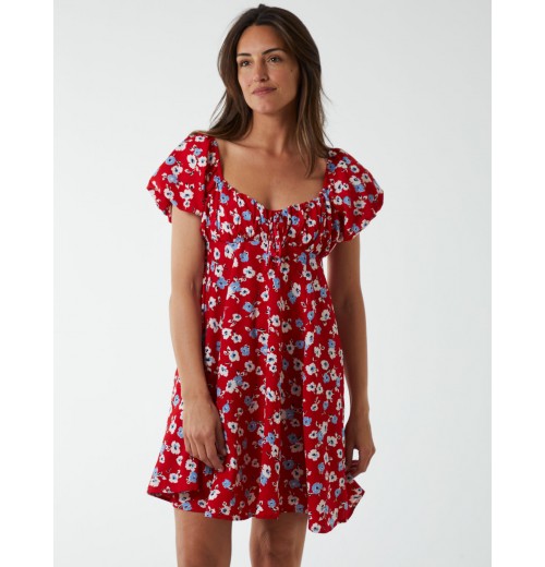Ruched Bust Short Sleeve Mini Dress Ruched Bust Short Sleeve Mini Dress