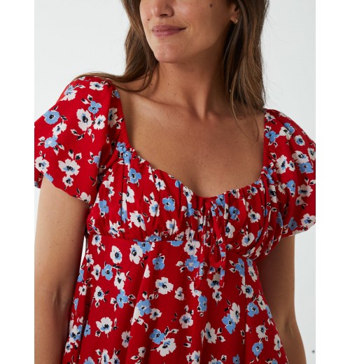 Ruched Bust Short Sleeve Mini Dress Ruched Bust Short Sleeve Mini Dress
