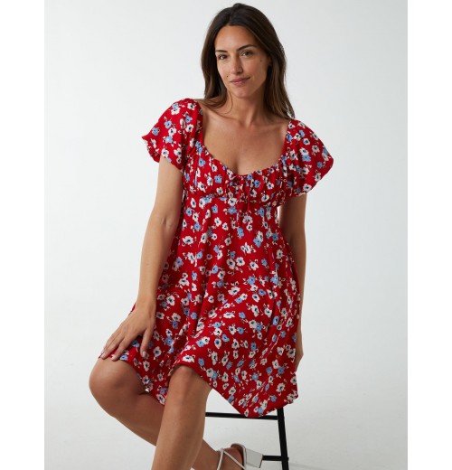 Ruched Bust Short Sleeve Mini Dress Ruched Bust Short Sleeve Mini Dress