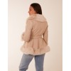 Faux Fur PU Coat With Belt Faux Fur PU Coat With Belt