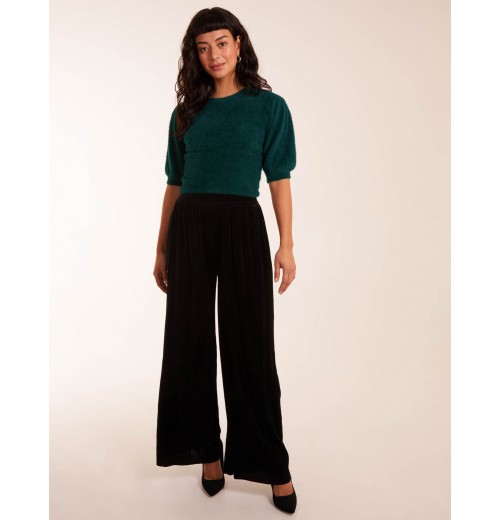 Wide Leg Textured Velour Trouser Wide Leg Textured Velour Trouser