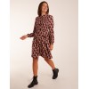 Geometric Print Shirred Bust Long Sleeve Shirt Dress Geometric Print Shirred Bust Long Sleeve Shirt Dress