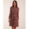 Geometric Print Shirred Bust Long Sleeve Shirt Dress Geometric Print Shirred Bust Long Sleeve Shirt Dress