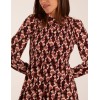 Geometric Print Shirred Bust Long Sleeve Shirt Dress Geometric Print Shirred Bust Long Sleeve Shirt Dress