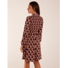 Geometric Print Shirred Bust Long Sleeve Shirt Dress Geometric Print Shirred Bust Long Sleeve Shirt Dress