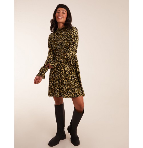 Shirred Trapeze Frill Neck And Sleeve Mini Dress Shirred Trapeze Frill Neck And Sleeve Mini Dress