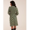 Geometric Print Shirred Bust Long Sleeve Shirt Dress Geometric Print Shirred Bust Long Sleeve Shirt Dress