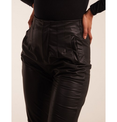 Matte Faux Leather Tailored Trouser Matte Faux Leather Tailored Trouser