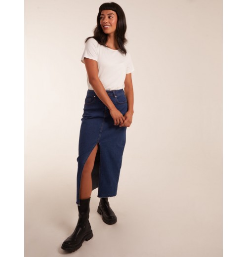 High Rise Denim Midi Skirt High Rise Denim Midi Skirt