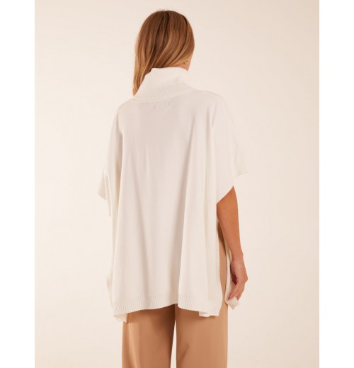 Check High Neck Poncho Check High Neck Poncho
