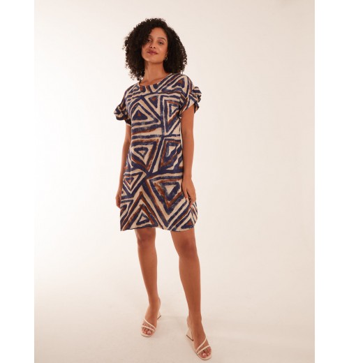 Aztec Printed Frill Sleeve Dress Aztec Printed Frill Sleeve Dress
