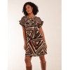Aztec Printed Frill Sleeve Dress Aztec Printed Frill Sleeve Dress