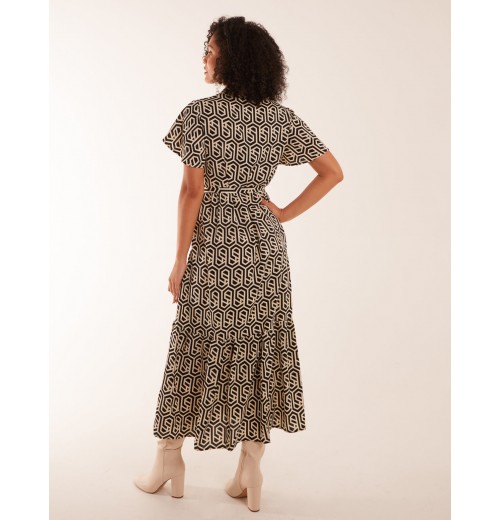 Geometric Tiered Midi Dress Geometric Tiered Midi Dress