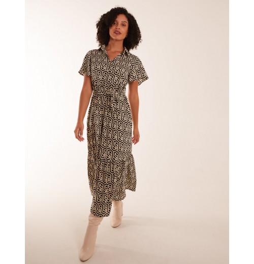 Geometric Tiered Midi Dress Geometric Tiered Midi Dress