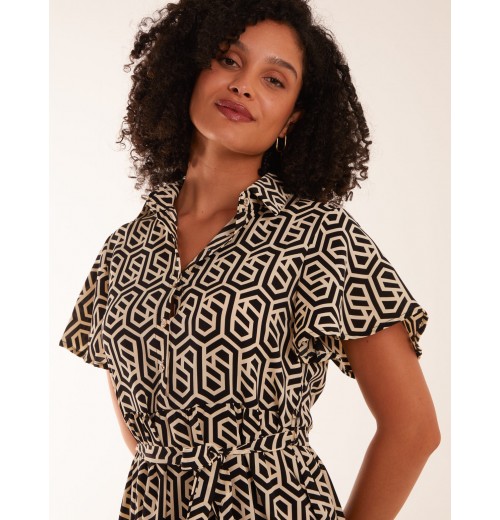 Geometric Tiered Midi Dress Geometric Tiered Midi Dress