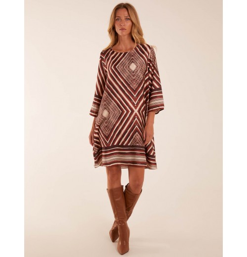 Aztec Border Straight Line Midi Dress Aztec Border Straight Line Midi Dress